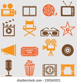 Movie icons set.Vector