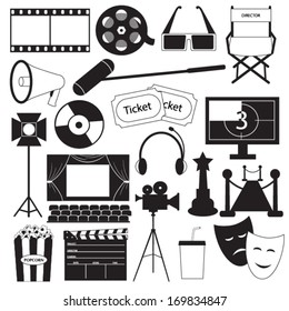 Movie icons vector collection