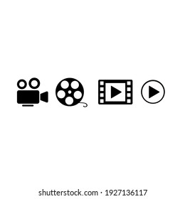 Movie icons. Video icons set. Vector, illustration on white background