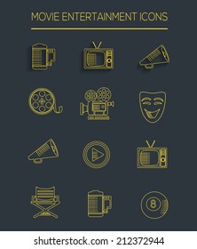 Movie icons,clean vector