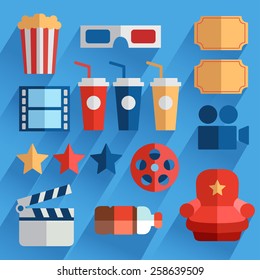 Movie Item : Flat Icon set