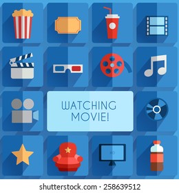 Movie Item : Flat Icon set