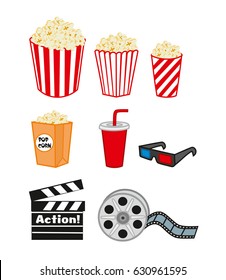 Movie Items Set Vector Illustration Stock Vector (Royalty Free ...