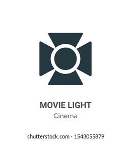 Movie light vector icon on white background. Flat vector movie light icon symbol sign from modern cinema collection for mobile concept and web apps design.