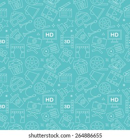 Movie Line Icon Pattern Set