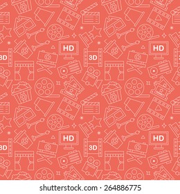 movie line icon pattern set