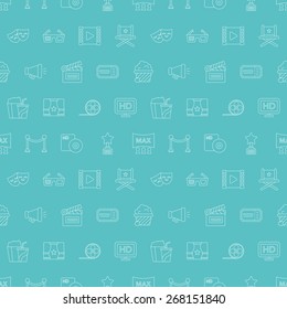 movie line icon pattern set