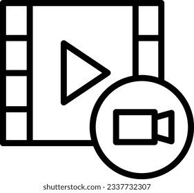 Icono de línea de película - Icono único, vector