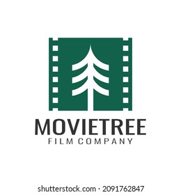 Movie Logo Design ,film Strip With Tree Concept ,vector 