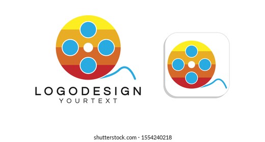 movie logo design. icon app smartphone color full