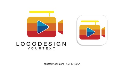 movie logo design. icon app smartphone color full