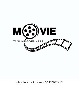 Movie logo design with roll film concept