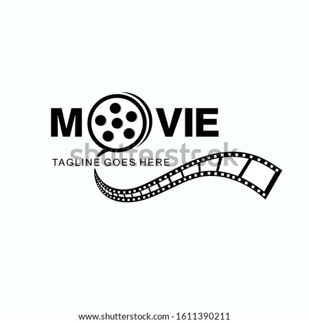 Movie logo design with roll film concept