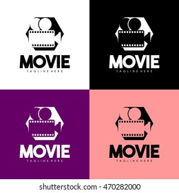 Movie logo design template . Film symbols and icons. Unique  creative concept.