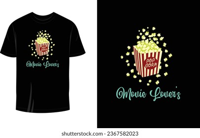 Movie Lover's Like Pop Corn T Shirt Design Vector