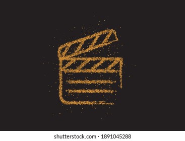 Movie Maker - Placa de obturación de partículas, aislada en fondo vector abstracto