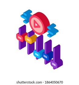 movie maker settings icon vector. isometric movie maker settings sign. color isolated symbol illustration