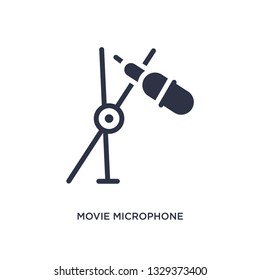 movie microphone icon. Simple element illustration from cinema concept. movie microphone editable symbol design on white background. Can be use for web and mobile.