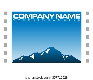 movie mountain logo icon vector