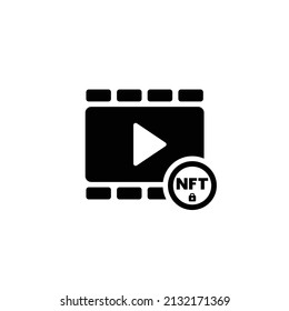 Vector de iconos planos nft de película