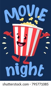 Movie night Cinema. Can be used for flyer, poster, ticket, banner, card, calendar and website background.