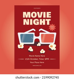 Movie Night Flyer Layout, 