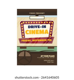 Movie night flyer poster template design art