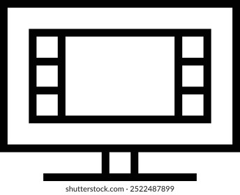 movie night icon. Thin linear style design isolated on white background