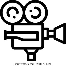 movie night icon. Thin Linear Style Design Isolated On White Background