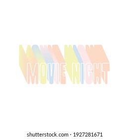 Movie night illustration quotes blended text vector