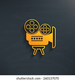 Movie on blackboard background,clean vector