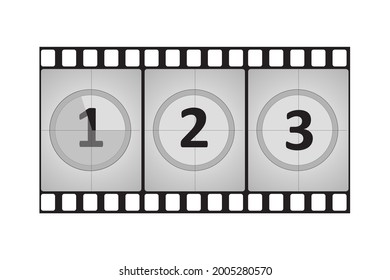 movie opening countdown. vector illustration