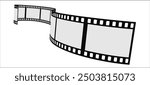 MOVIE, PHOTOGRAPHY film strip ISOLATED ON WHITE BACKGROUND. Film Strip. 3D. Film, Camera, Film Reel.
