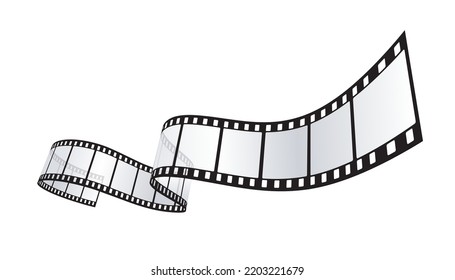 MOVIE, PHOTOGRAPHY film strip ISOLATED ON WHITE BACKGROUND