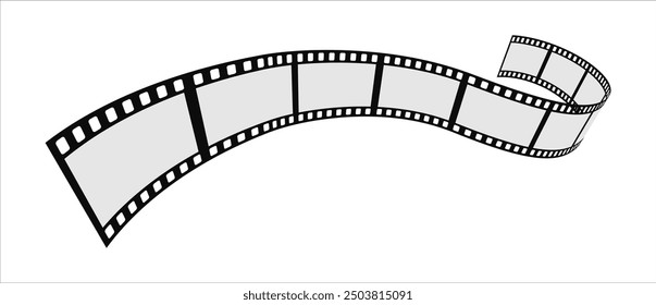 MOVIE, PHOTOGRAPHY film strip ISOLATED ON WHITE BACKGROUND. Film Strip. 3D. Film, Camera, Film Reel.
