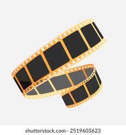 Movie, photography film strip isolated on white background. Film Strip. 3D. Film, Camera, Film Reel.