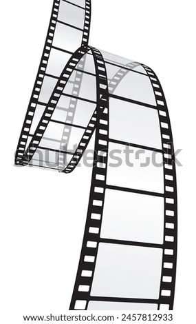 MOVIE, PHOTOGRAPHY film strip ISOLATED ON WHITE BACKGROUND