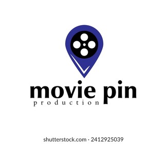 movie pin logo design template