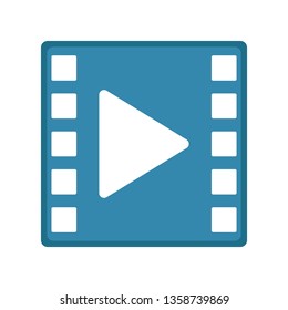 Movie play button icon. Vector illustration design
