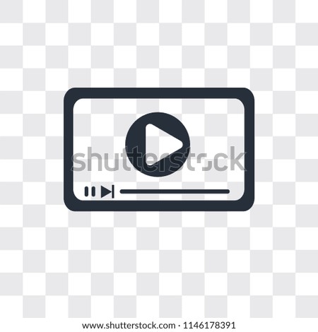 Movie play button vector icon isolated on transparent background, Movie play button logo concept