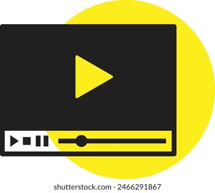 Movie play icon window, play window