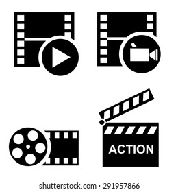 Movie play icons vector