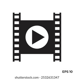 vetor de ícone plano do movie player