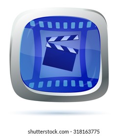 movie player icon in form of computer screen