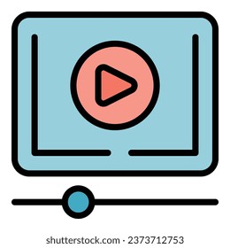 Movie player icon outline vector. Film show. Cinema theater color flat