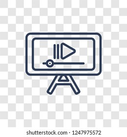 Movie player icon. Trendy linear Movie player logo concept on transparent background from Cinema collection
