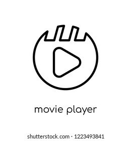 Movie player icon. Trendy modern flat linear vector Movie player icon on white background from thin line Cinema collection, editable outline stroke vector illustration