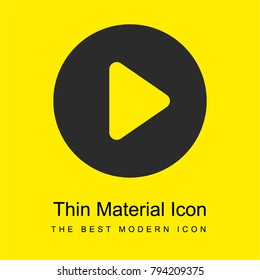 Movie Player Play Button bright yellow material minimal icon or logo design