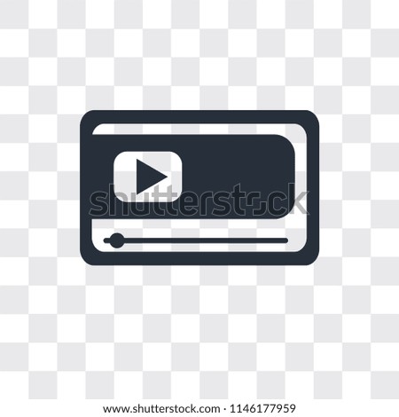 Movie player vector icon isolated on transparent background, Movie player logo concept