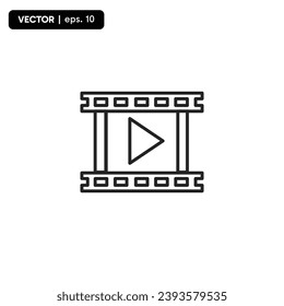 Película, reproducción de diseño vectorial de iconos de vídeo. ilustración vectorial